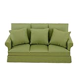 DESIGN: 1: 12 Puppenstuben Simulationsmodell {Stoff Drei-Personen-Sofa + drei Kissen} ist eine Tasche Mini-Typ.