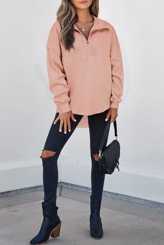 Image of SHEWIN Women Fall Sweatshirt Casual Half Zip Pullover Fall Top 2026 Clothes