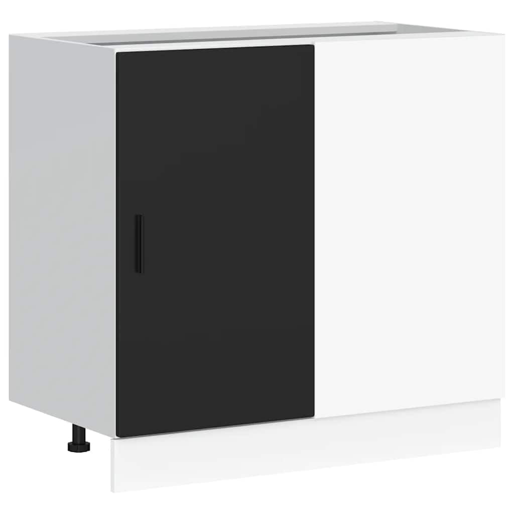 vidaXL Kitchen Base Cabinet Lyon Black Engineered Wood