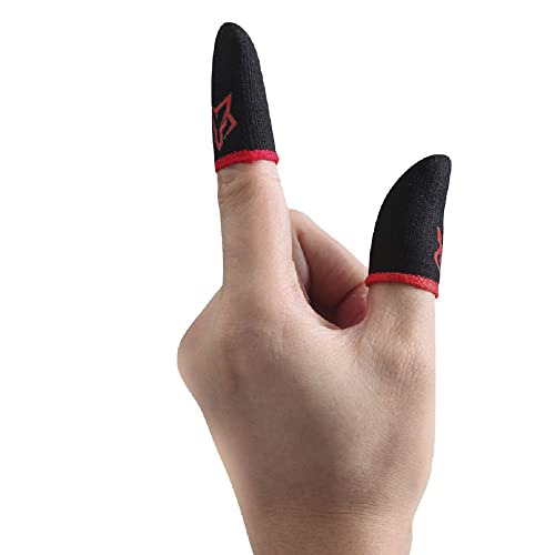 La Mejor Selección de Dedales - solo los mejores. 48 Sarafox Dedales Gamer Guantes para Dedo V1 Transpirable antisudor Original (Negro-Rojo)