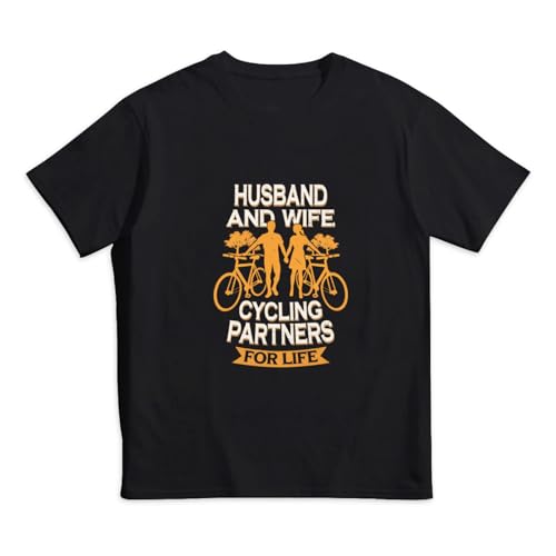 Husband and Wife Cycling Partners for Life Black T Shirt Kids for 2-12 Years Old Children