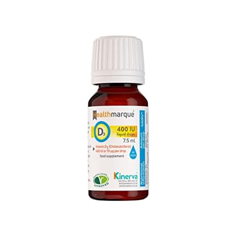 Vitamin D3 Liquid Drops 400 IU - Pure Vitamin D Liquid in Olive Oil for Babies, Children and Adults by Healthmarque (180 doses) Cover
