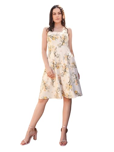 Image of PURVAJA Women's Fit & Flare Knee Length Dress (Wini-012-016)