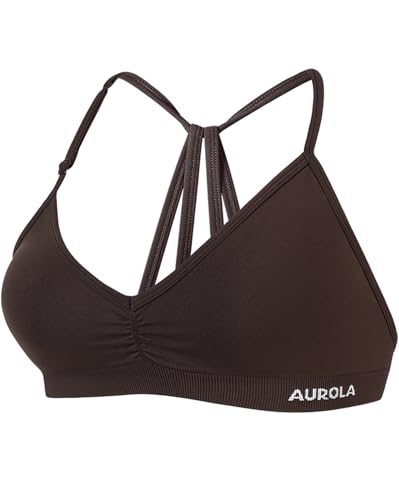 Image of AUROLA Mercury Workout Sports Bras Women Athletic Removable Padded Backless Strapy Minimal Crop Top