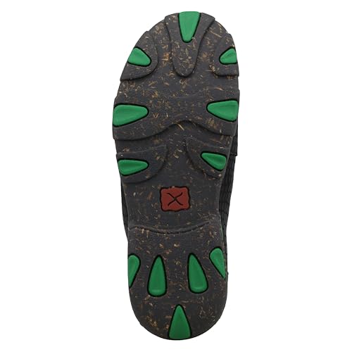 Image of Twisted X Kid's Chukka Driving Moc, Moc Toe, Black & Kelly Green, 5.5 M
