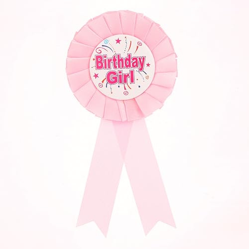 Birthday Girl Rosette Badge Baby Pink Birthday Girl Award Ribbon Badge Birthday Girl Decorations for Kids Girls Party Decoration Supplies