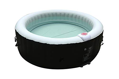 BeneoSpa Tragbarer aufblasbarer Whirlpool, für 4 Personen, 130 Massagedüsen, Schwarz-Weiss