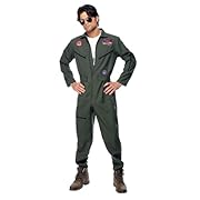 Костюм на Smiffys Top Gun, зелен, с гащеризон,...