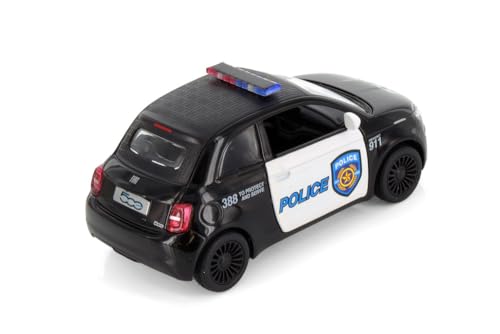 KiNSMART Fiat 500e Police Car 1:28 Modelo Metal 5 Pulg miniatura 7