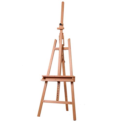 MEEDEN Large Painters Easel Adjustable Solid Beech Wood Artist Easel, Studio Easel