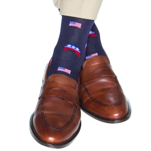 Trafalgar Men's Old Glory American Flag Mercerized Cotton Mid-Calf Socks3