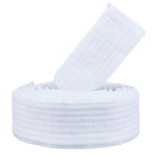 CREATCABIN Cinturón Blanco de Taekwondo, Hapkido, para Artes Marciales, Judo, Karate, TKD, Aikido, Uniforme de Clasificación, de Algodón, Largo, Suave, de Ajuste Universal, para Jiu Jitsu, Equipo de E