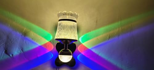 Image of Modern Crystal Decorative RGB with 3-Color LED Warm White, Natural White & Cool White LED Wall Lamp Sconce for Living Room, Bedroom, Hallway, Hotel, Staircase, Drawing Room, Restaurant,& Home