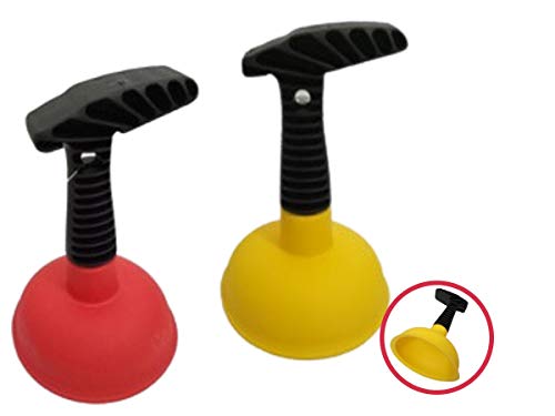 Always23 Sink Plunger, Hand Held Small Sink Plunger 2, Pack of 2 Assorted Colors,