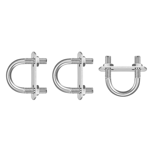 Image of DTGN M6x18x36mm(ThreadxWxL) Round U Bolt - 3Pack - Good for Trailer Pipe Replacement Parts - 304 Stainless Steel U Shape Bolts
