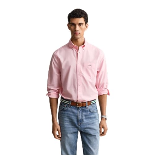 GANT Mens Fit Poplin Shirt Long Sleeve Washed Pink 666 XL