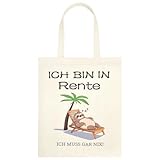 Grünara Rente Jutebeutel – Lustige Tasche mit Faultier Motiv – Geschenkidee für Rentner & Ruhestand