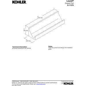 Image of Kohler K-11576-SN Loure 3-Inch Pull, Vibrant Polished Nickel