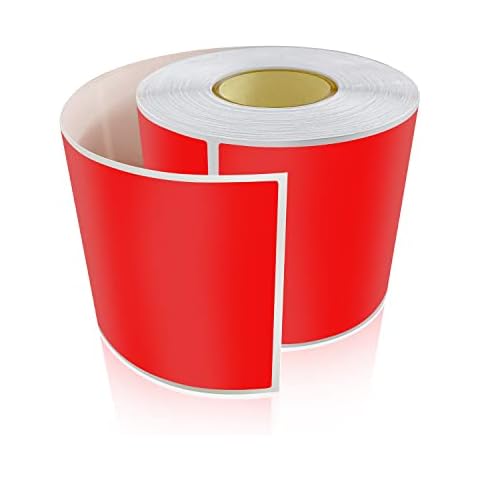 200 Stück Aufkleber Rot Selbstklebend Etiketten Umzug 12.7 x 7.6 cm Rechteckig Sticker Rolle Ablösbar Rot Cover