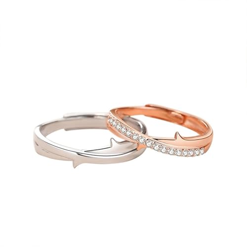 Bague réglable fiançailles argent 925 homme femme mariage or rose