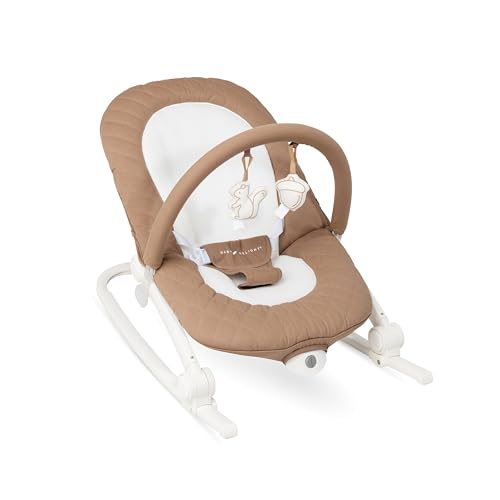 Image of Baby Delight Aura | Deluxe Portable Rocker & Seat for Infants | Soothing Vibration & Sounds | Baby Rocker | Quilted Organic Mocha