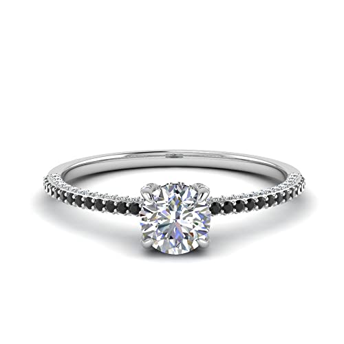 Image of Choose Your Gemstone Delicate Hidden Halo Diamond CZ Ring 925 Sterling Silver Round Shape Petite Engagement Rings Minimal Modern Design Birthday Gift Wedding Gift US Size 4 to 12