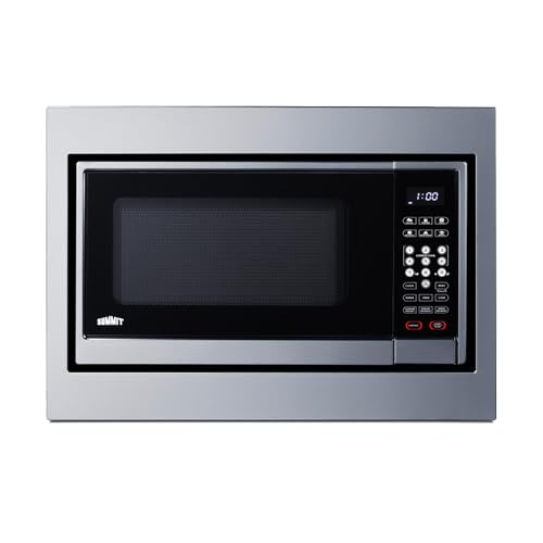 Summit Built-in Microwave with Trim Kit, Fits 24” spaces 1.2 cu.ft., Stainless Steel - SMBI24 (24 Inch)