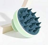 Silikon-Kopfmassagebürste, Wasserdichte Shampoo-Massagebürste mit Weichen Noppen, Haarpflege-Werkzeug (Grün)