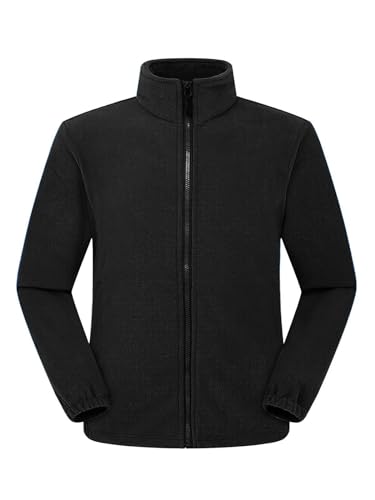 CHEMAGLIETTE! Felpa Pile Zip Intera Uomo - Maglia Tuta Felpata Poliestere Micropile, Felpe da Lavoro Maglie Senza Cappuccio Tinta Unita, Giacca Fleece Jacket