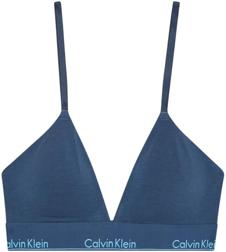 Calvin Klein Damen Triangel BH Lightly Lined mit Logobund, Blau (Dark Denim), XXS 1