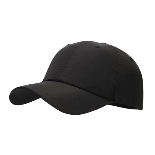 Waterproof Baseball Cap Breathable UPF50+ Caps for Men Women Outdoor Sport Adjustable Rain Quick Dry Hat Black