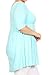 Plus Size Solid 3/4 Sleeve Relax Fit Jersey Knit Tunic Top Dress/Made in USA Blue 3XL