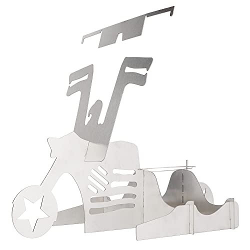 Chicken Stand, Motorcycle Shape BBQ Roaster Stand Supply with Beer Support Design for Outdoor BBQ