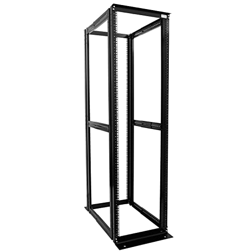 Raising Electronics Server Rack 4 Post Open Rack Frame Rack Enclosure 19 Inch Adjustable Depth Aluminum (42U,82Inch Height)
