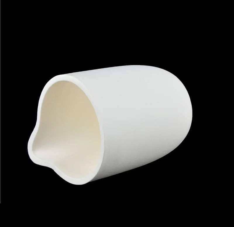99% Alumina Arc Corundum Crucible with Nozzle - 200ml High Temperature Resistant Beaker (1600-1750°C)