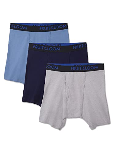 Fruit Of The Loom mens 3pk Breathable Cotton Micro-mesh Boxer Brief Boxer Briefs