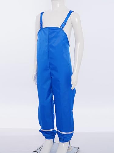 JEYPINMI Boys Girls Water Resistant Dungarees Bib Overalls Rain Trousers for Outdoor Waterproof Rainwear3