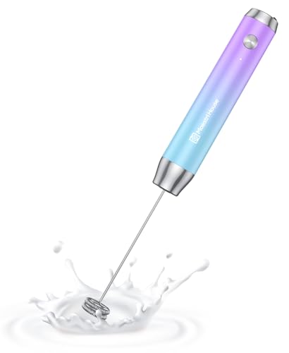 Maestri House Wiederaufladbarer Milchaufschäumer, Tragbarer Elektrischer Schaummacher aus Edelstahl, Wasserdicht, Abnehmbarer Schneebesen, Getränkemixer für Cappuccino, Ohne Ständer