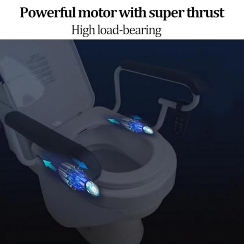 Elevador eléctrico de asiento de inodoro, asistente para ancianos con diseño de doble reposabrazos, silla portátil para baño, altura ajustable miniatura 4