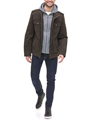 Image of Levi's Men's Washed Cotton Hooded Military Jacket (Regular & Big & Tall Sizes)