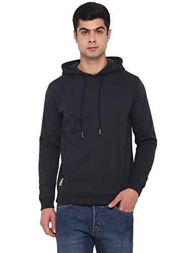 Image of Deniklo Men Polyester Fleece Printed Sweatshirt with Hoodie