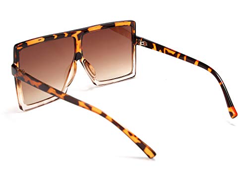 FEISEDY Women Square Oversized Sunglasses Flat Top Fashion Big Stylish Large Frame UV400 B25393