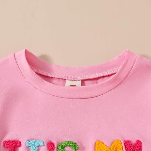 Image of Toddler Baby Girl First Birthday Outfit In My One Year Old Era Sweatshirt Tops Little Princess 1st Birthday Clothes