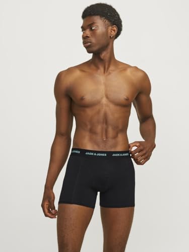 JACK&JONES Herren JACMARVIN SOLID Trunks 3 Pack Boxershorts, Black/Pack:Black-Black, L 3