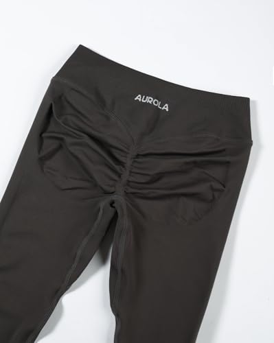 Image of AUROLA Influence Workout Leggings for Women, Seamless Compression Tummy Control Leggings Mid Rise Yoga Pants