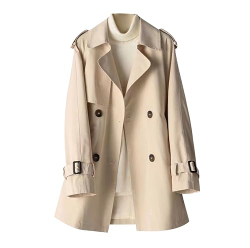 Gabardina Mujer Larga Abrigo Trench Chaqueta Cortavientos Gabardinas de Mujer Primavera Trenchcoat Trench Coat Women Talla Grande Abrigo Gabardina Oversize Cazadora Cortavientos Mujeres Largo Beige L