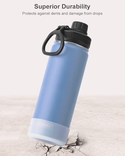 Image of koodee 26 oz Water Bottle Stainless Steel Double Wall Vacuum Insulated Wide Mouth Water Bottle, Metal Sports Bottle with Leakproof Spout Lid (Royal Blue)