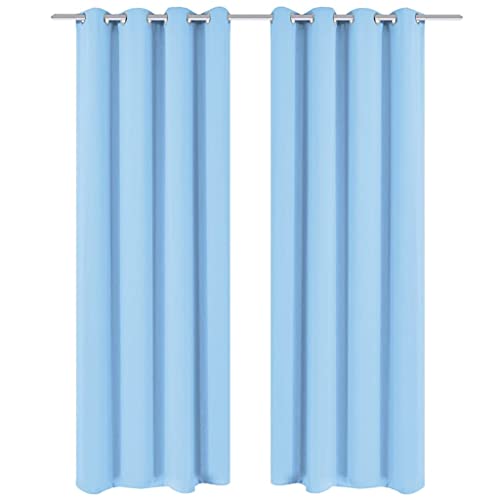 Vetnasa Cortinas Opacas 2 Piezas con Ojales de Metal 135x245cm Turquesa Casa y jardín, Decoración, Tratamientos de la Ventana, Cortinas y visillos Turquesa 1,9 KG