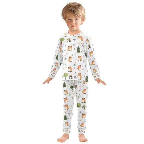 senya Guinea Pig with Tree Pajamas Set Long Sleeve Soft Cotton Sleepwear 2 Piece3