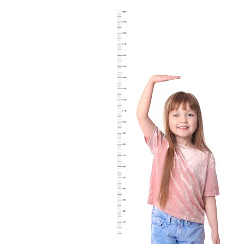 赤ちゃんの身長成長チャート ? 0?200cm 透明壁測定定規、児童生徒用粘着ステッカー、取り外し可能、毎日の成長を追跡するのに役立ちます。家庭、学校、遊び場の身長測定